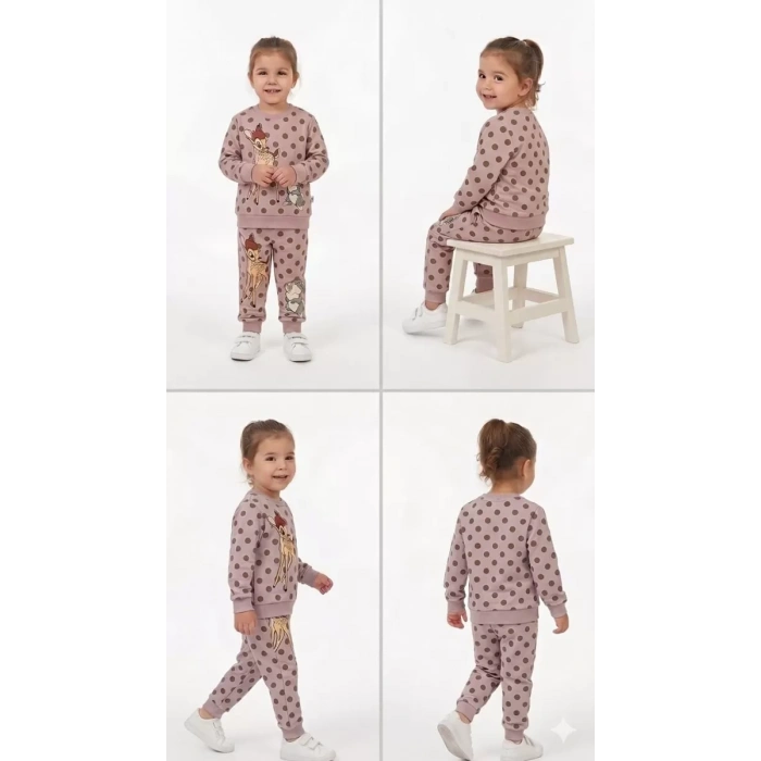 2-3-4-5 Yaş Ceylan Baskılı Penye Çocuk Takımı