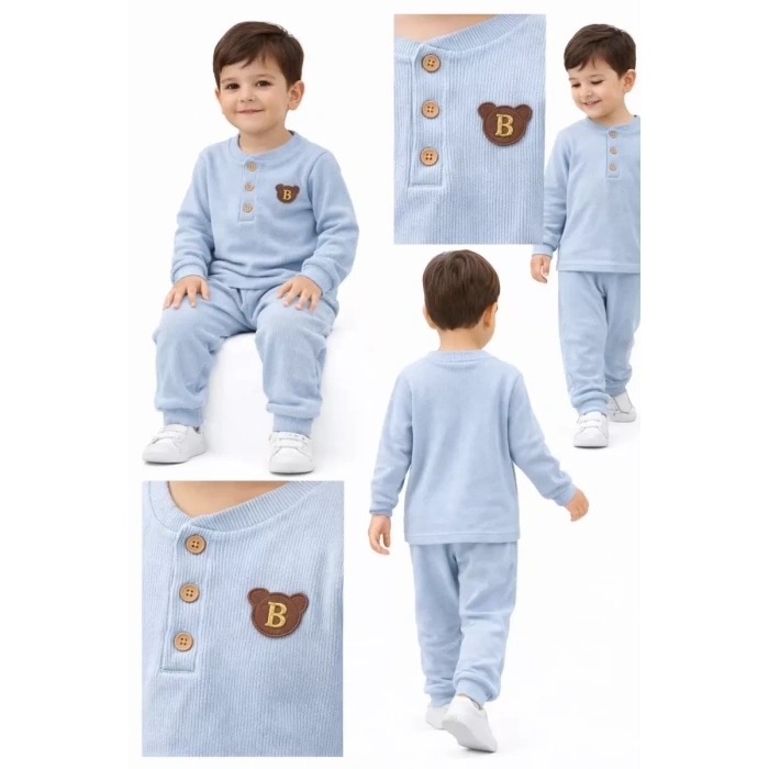 2-5 Yaş Armalı Fitilli Penye Çocuk Takımı