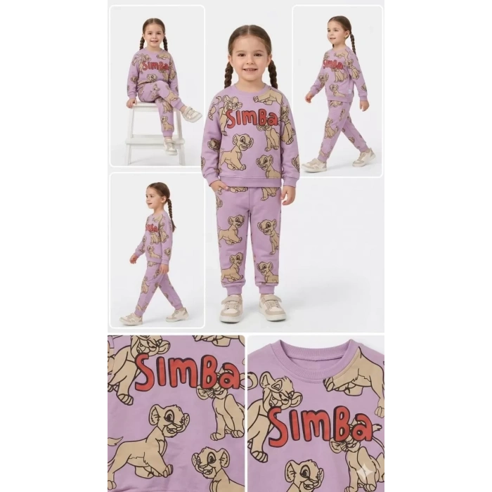 2-5 Yaş Aslan Baskılı Penye Çocuk Takımı