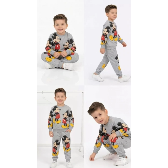 2-5 Yaş Fare Baskılı Penye Çocuk Takımı