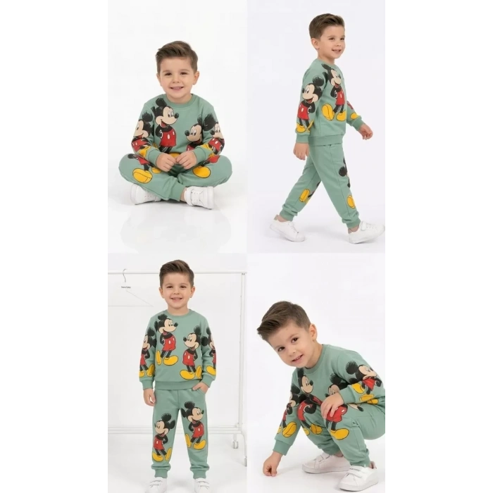 2-5 Yaş Fare Baskılı Penye Çocuk Takımı