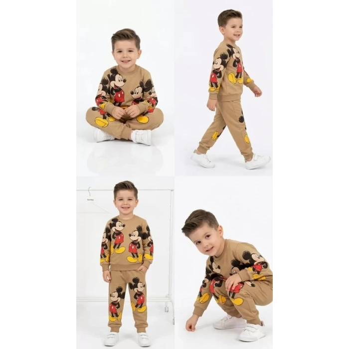 2-5 Yaş Fare Baskılı Penye Çocuk Takımı