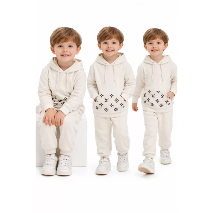 2-5 Yaş Kapşonlu Cep Detaylı 2 Li Çocuk Takımı