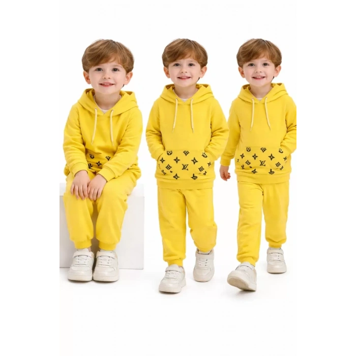 2-5 Yaş Kapşonlu Cep Detaylı 2 Li Çocuk Takımı
