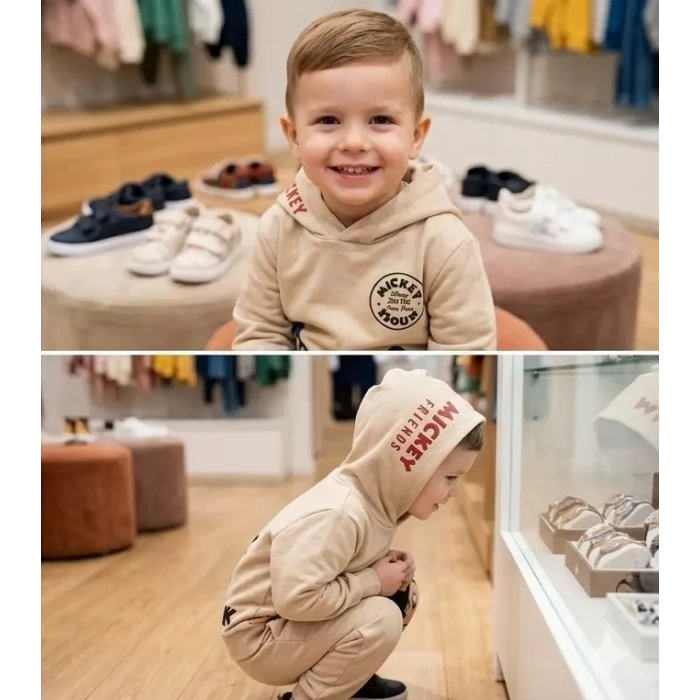 2-5 Yaş Kapşonlu Sırt Baskılı Çocuk Takımı