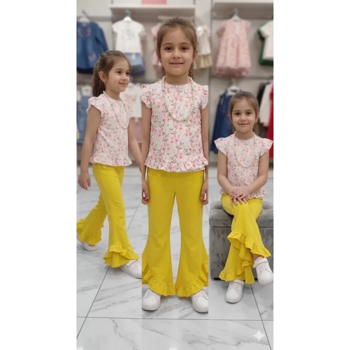 6-7-8 Yaş Kolyeli Full Likra Çocuk Takımı