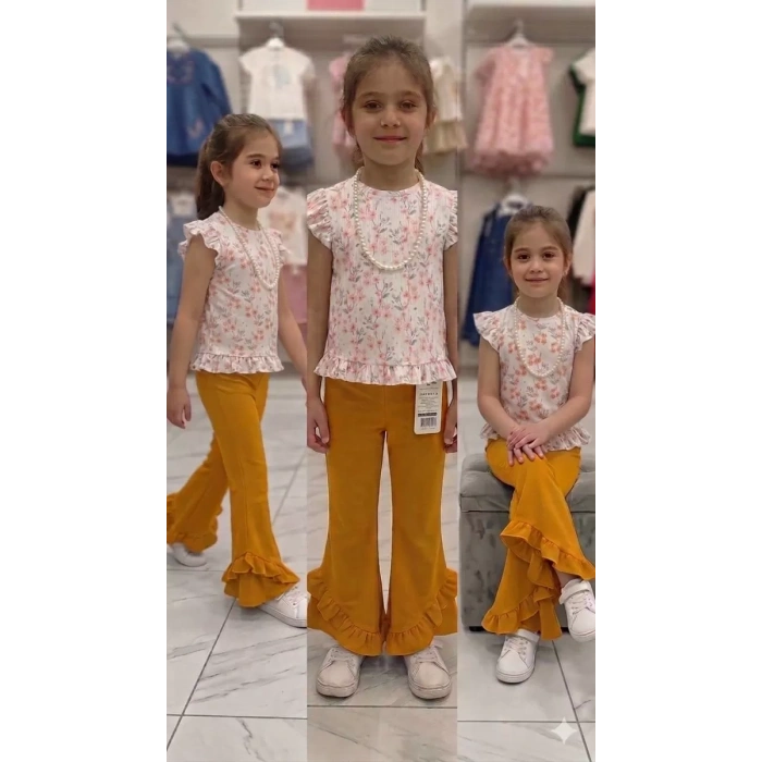 6-7-8 Yaş Kolyeli Full Likra Çocuk Takımı