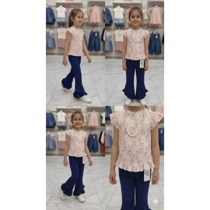 6-7-8 Yaş Kolyeli Full Likra Çocuk Takımı