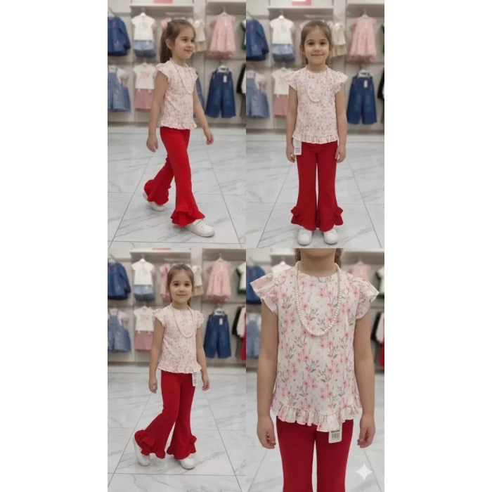 6-7-8 Yaş Kolyeli Full Likra Çocuk Takımı