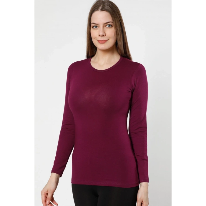 Moda Bayan Uzun Kol Body Mor