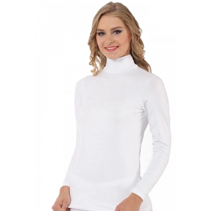 Moda Bayan Uzun Kol Boğazlı Body Beyaz