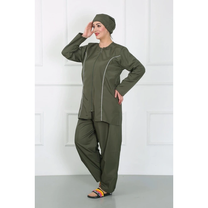 Moda Büyük Beden Tesettür Büyük Mayo Haki