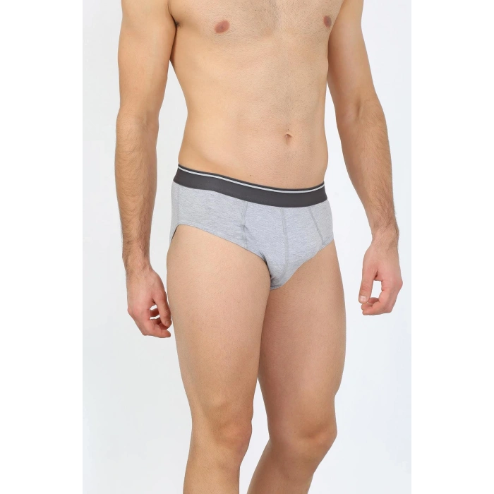 Moda Erkek Pamuk 3lü Siyah Beyaz Gri Likralı Slip