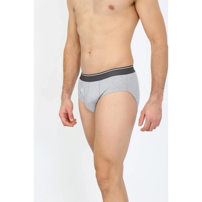 Moda Erkek Pamuk 3lü Siyah Laci Gri Likralı Slip