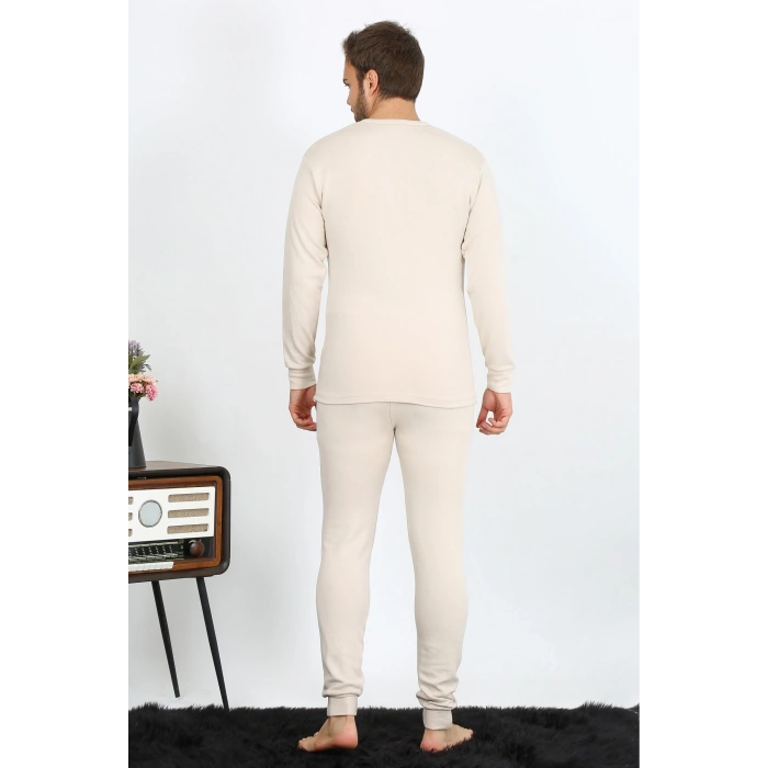 Moda Erkek Pamuk Krem İçlik Takım