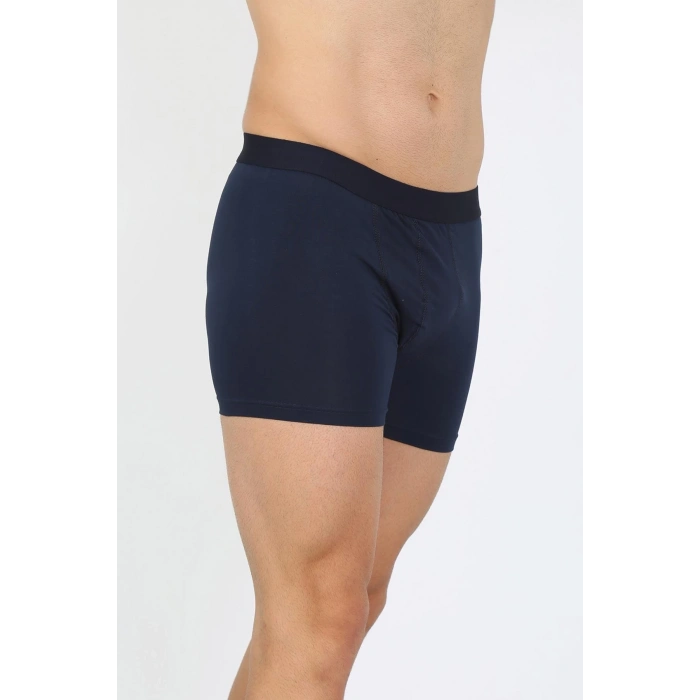Moda Erkek Pamuk Likralı Boxer Lacivert
