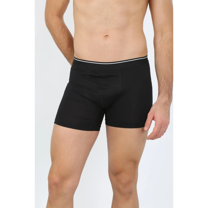 Moda Erkek Pamuk Likralı Boxer Siyah
