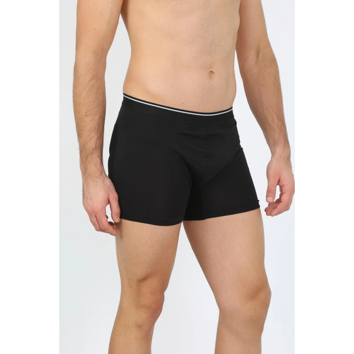 Moda Erkek Pamuk Likralı Boxer Siyah