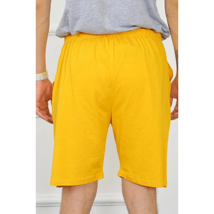 Moda Erkek Pamuk Sarı Şort