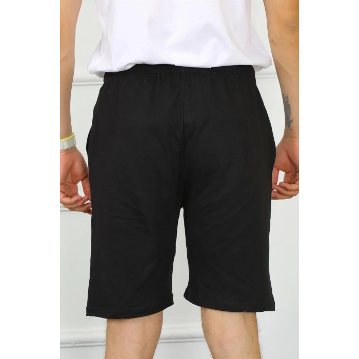 Moda Erkek Pamuk Siyah Şort
