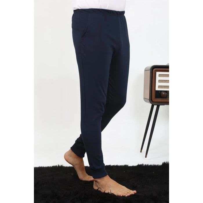 Moda Erkek Pamuk Tek Alt Pijama Lacivert