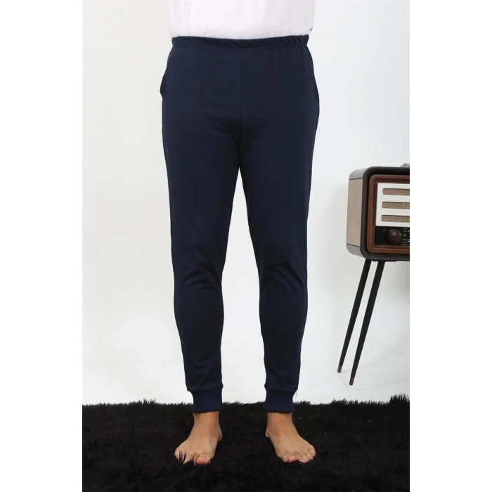 Moda Erkek Pamuk Tek Alt Pijama Lacivert