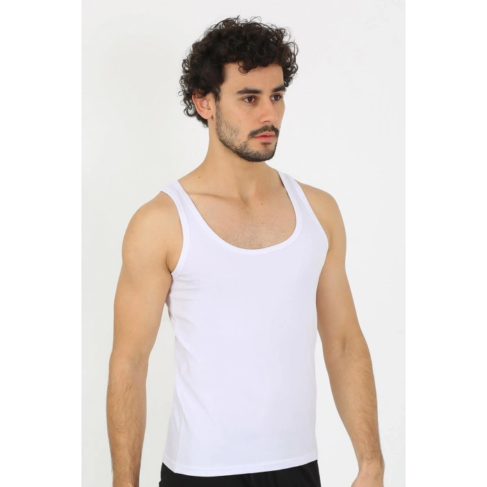 Moda Erkek Penye Beyaz Atlet