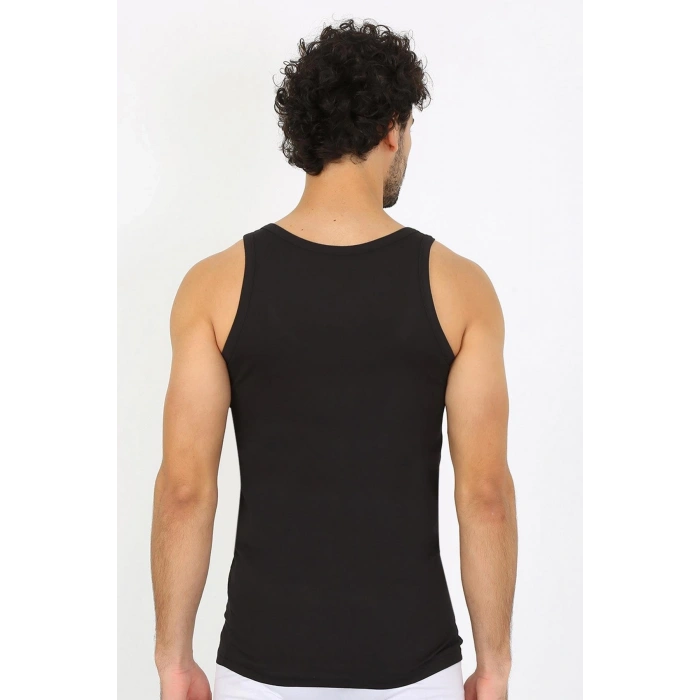 Moda Erkek Penye Siyah Atlet