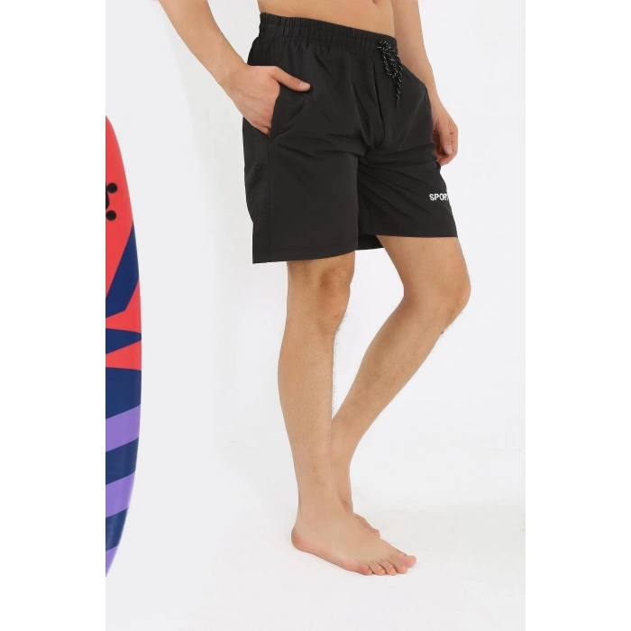 Moda Erkek Siyah Deniz Şortu