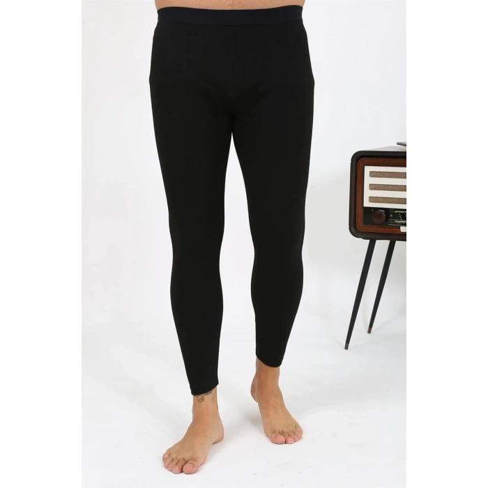 Moda Erkek Termal Tayt Kışlık Tek Alt İçlik Siyah