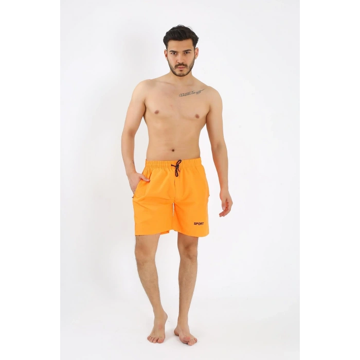 Moda Erkek Turuncu Deniz Şortu