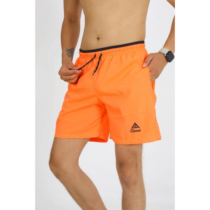 Moda Erkek Turuncu Deniz Şortu