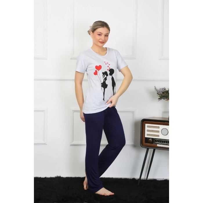 Moda Kadın Kısa Kol Penye Pİjama Takımı