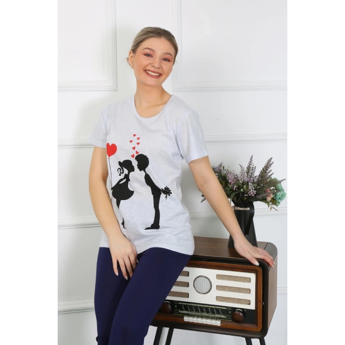 Moda Kadın Kısa Kol Penye Pİjama Takımı