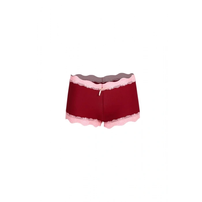 Moda Kadın Pamuklu 2li Boxer Bordo