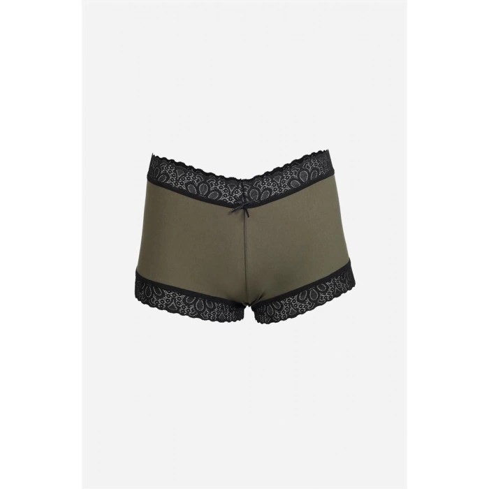Moda Kadın Pamuklu 2li Boxer Haki