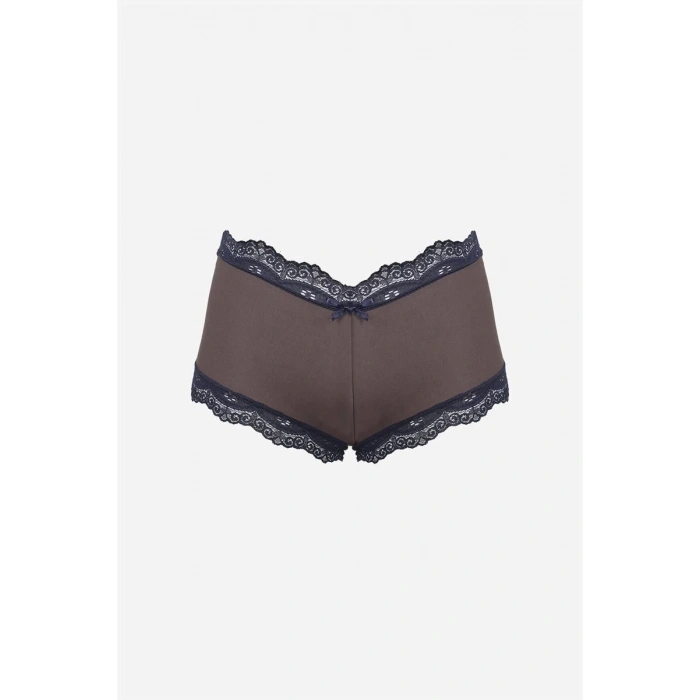 Moda Kadın Pamuklu 2li Boxer Kahve