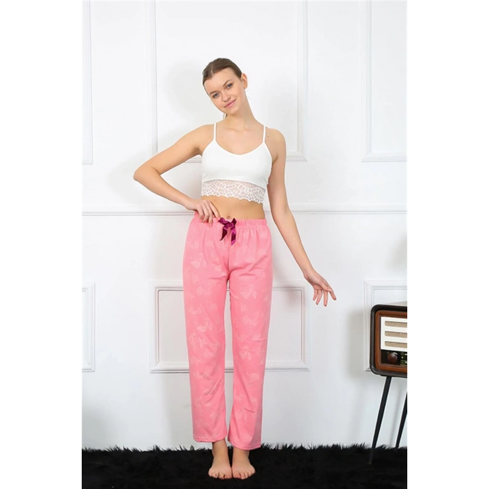 Moda Kadın Pamuklu Alt Pijama Pembe