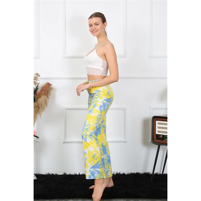 Moda Kadın Pamuklu Alt Pijama Sarı