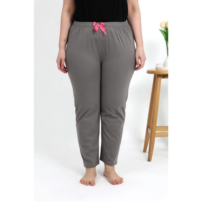 Moda Kadın Pamuklu Büyük Beden Alt Pijama Vizon