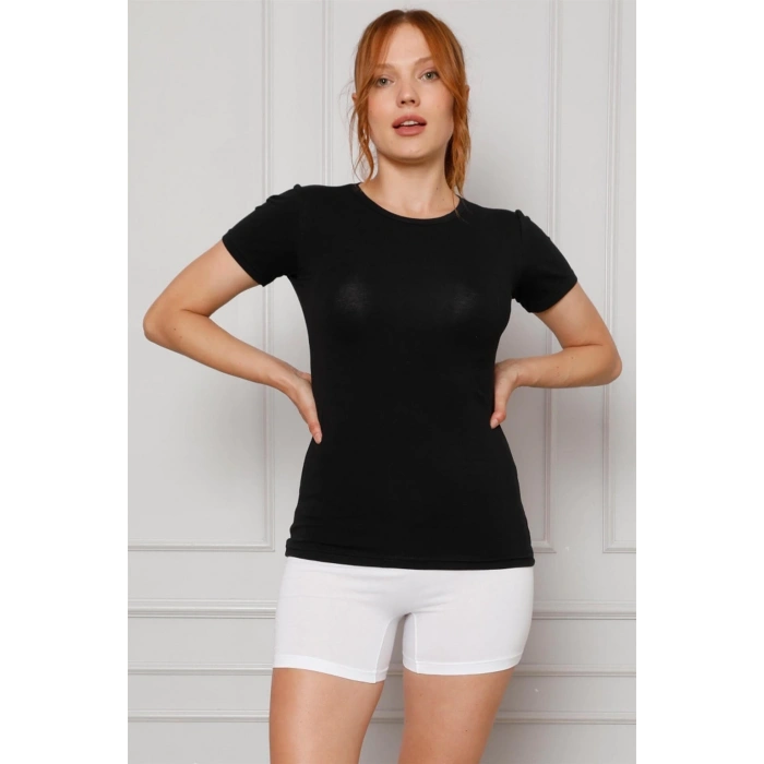 Moda Kadın Penye Boxer Beyaz