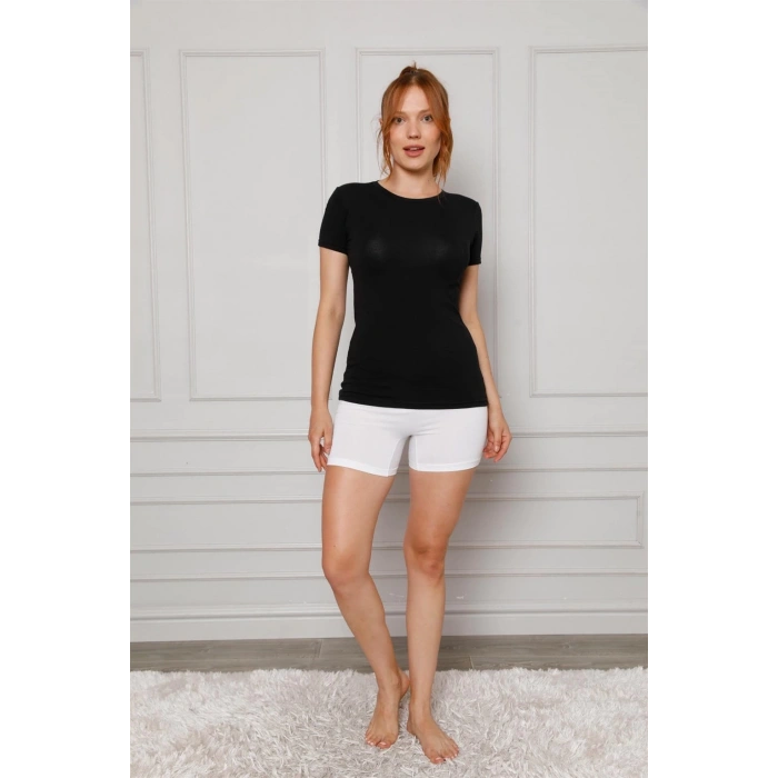 Moda Kadın Penye Boxer Beyaz