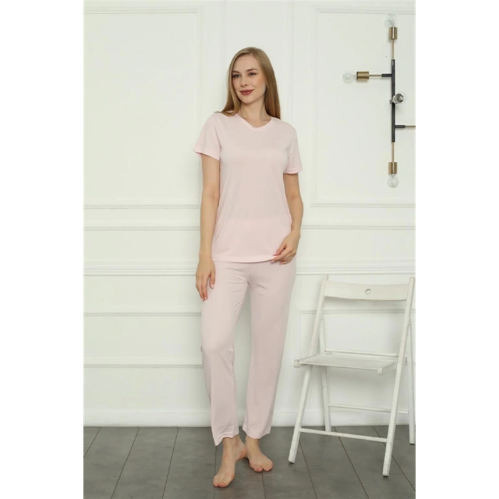 Moda Kadın Penye Pijama Takım Pembe
