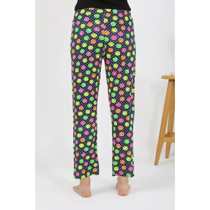 Moda Kadın Penye Smile Desenli Tek Alt Pijama