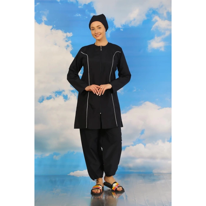 Moda Kadın Tam Tesettür Lacivert Mayo