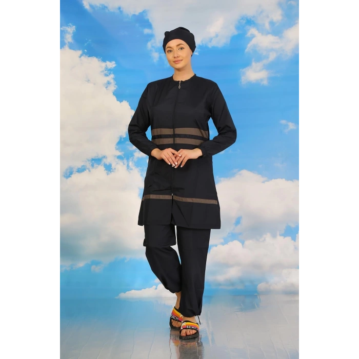 Moda Kadın Tam Tesettür Mayo Lacivert