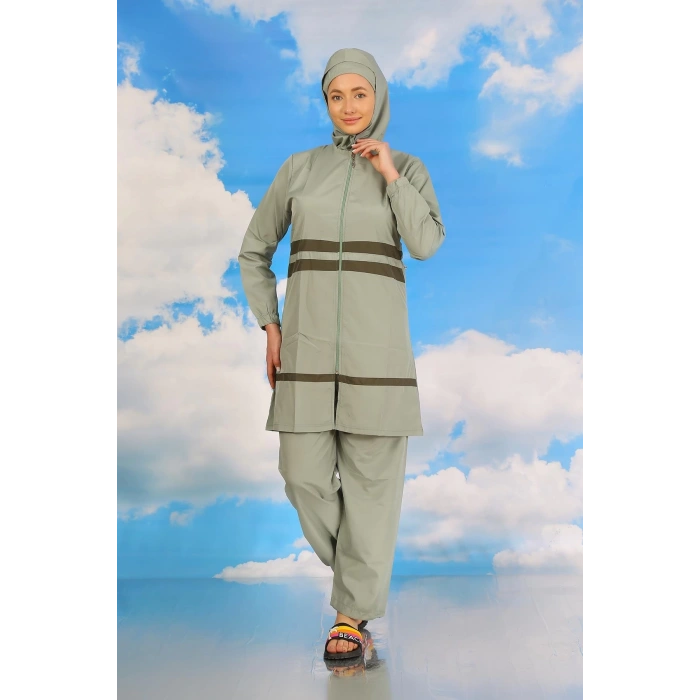 Moda Kadın Tam Tesettür Mayo Su Yeşili