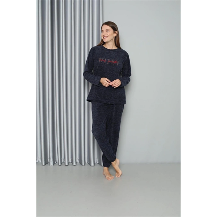 Moda Polar Kadın Pijama Takımı Lacivert