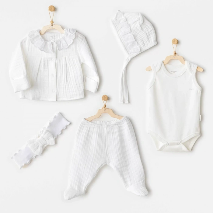 Natural Gift Müslin 5li Hastane Çıkışı White