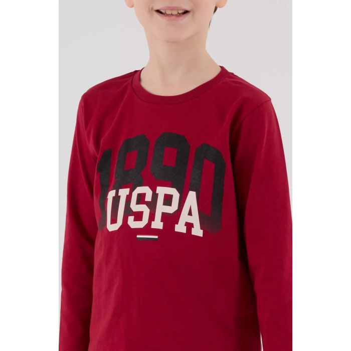 U.s. Polo Assn Uzun Kol Pijama Takım Us2203-4 Bordo